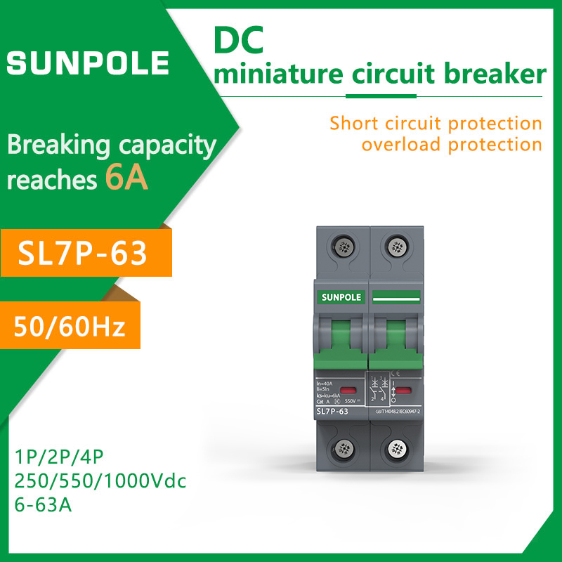 DC Mini Circuit Breaker MCB Easily Installed 2P 63A