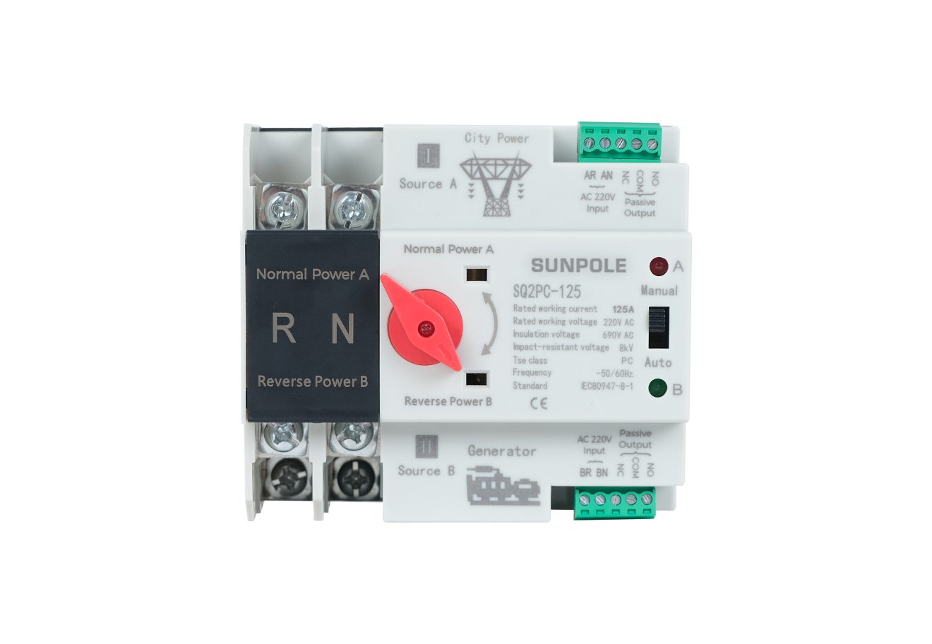 2P 125A Transfer Switch Millisecond Response