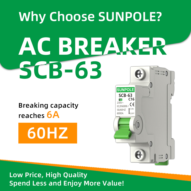 MCB 1P 6-63A 220V AC Circuit Breaker