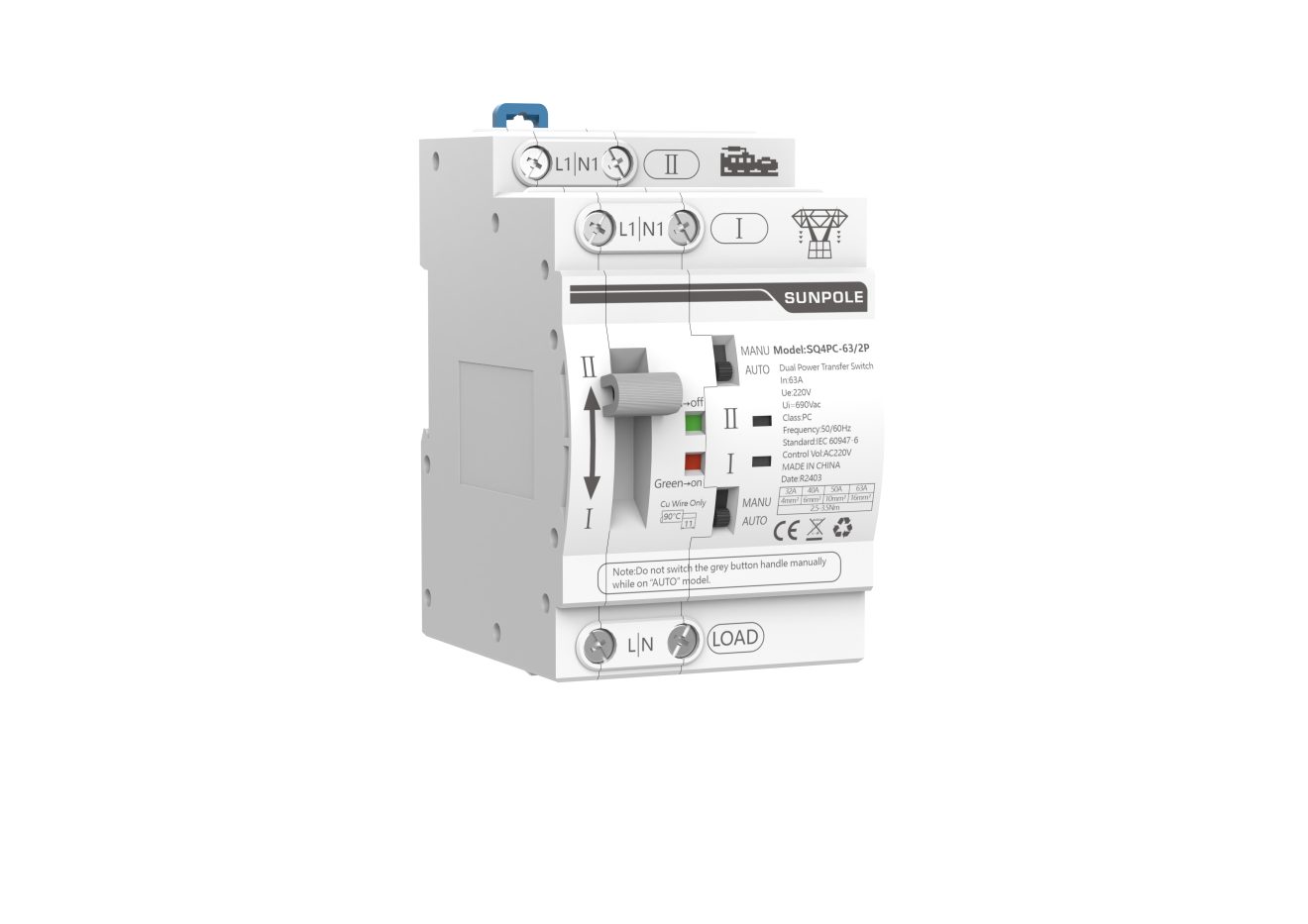 2P 30ms Dual Power Automatic Transfer Switch ATS 2