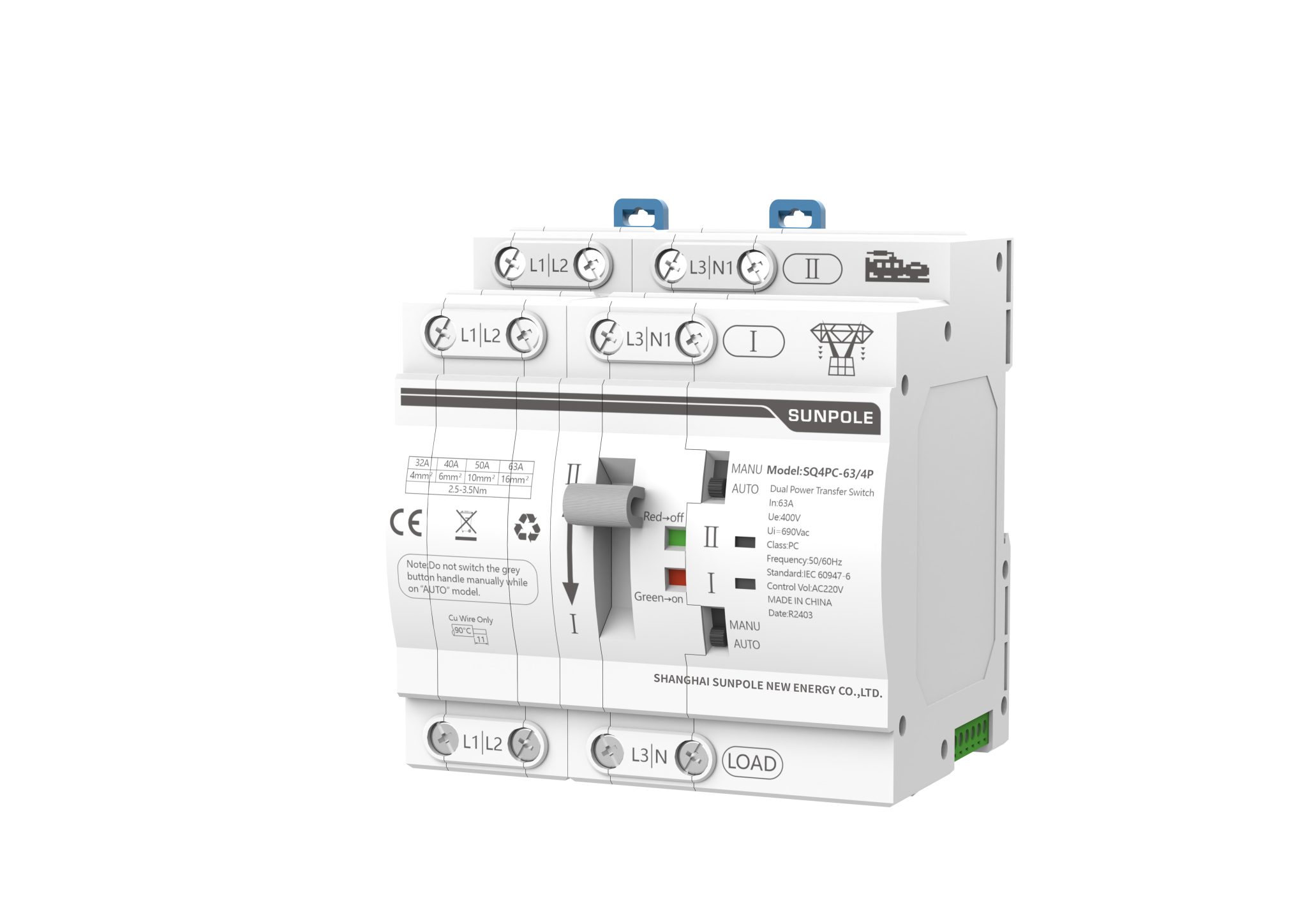 4P ATS AC400V Automatic Transfer Switch