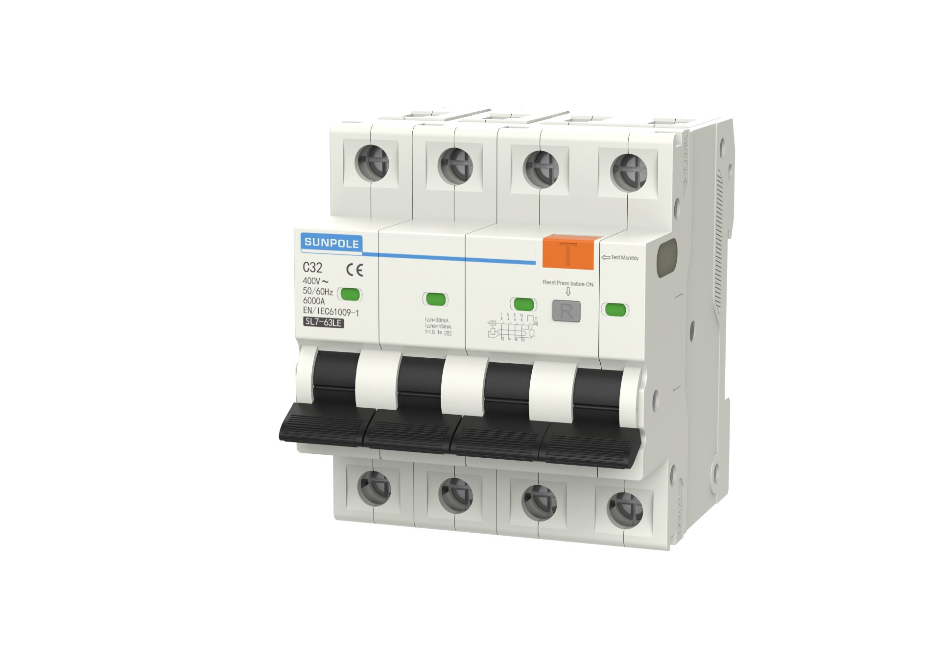 Circuit Breaker MCB 4P 63A 30ma AC Residual 2