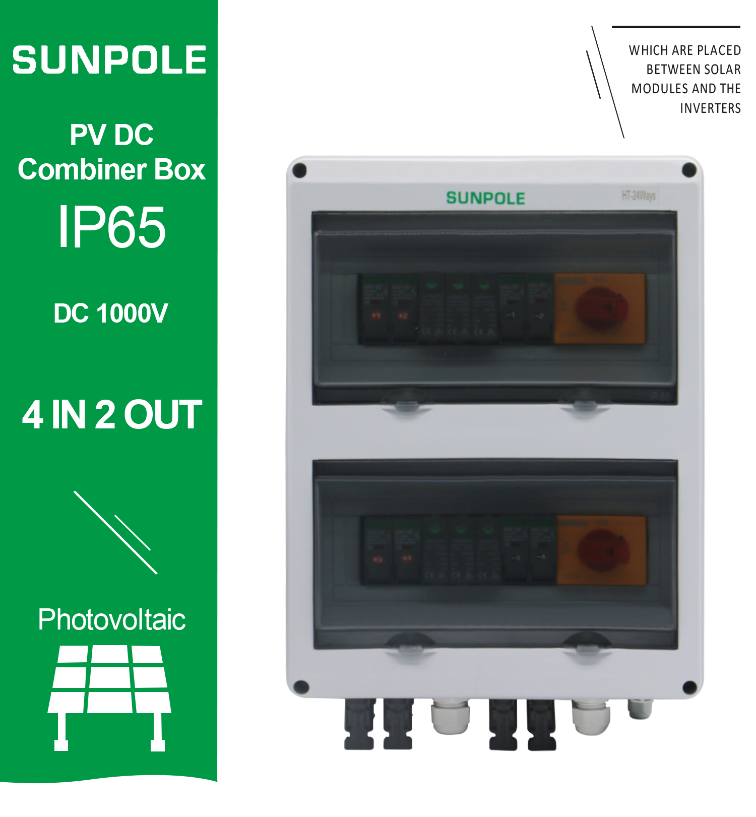 PV Combiner Box 4IN 2OUT 1000VDC