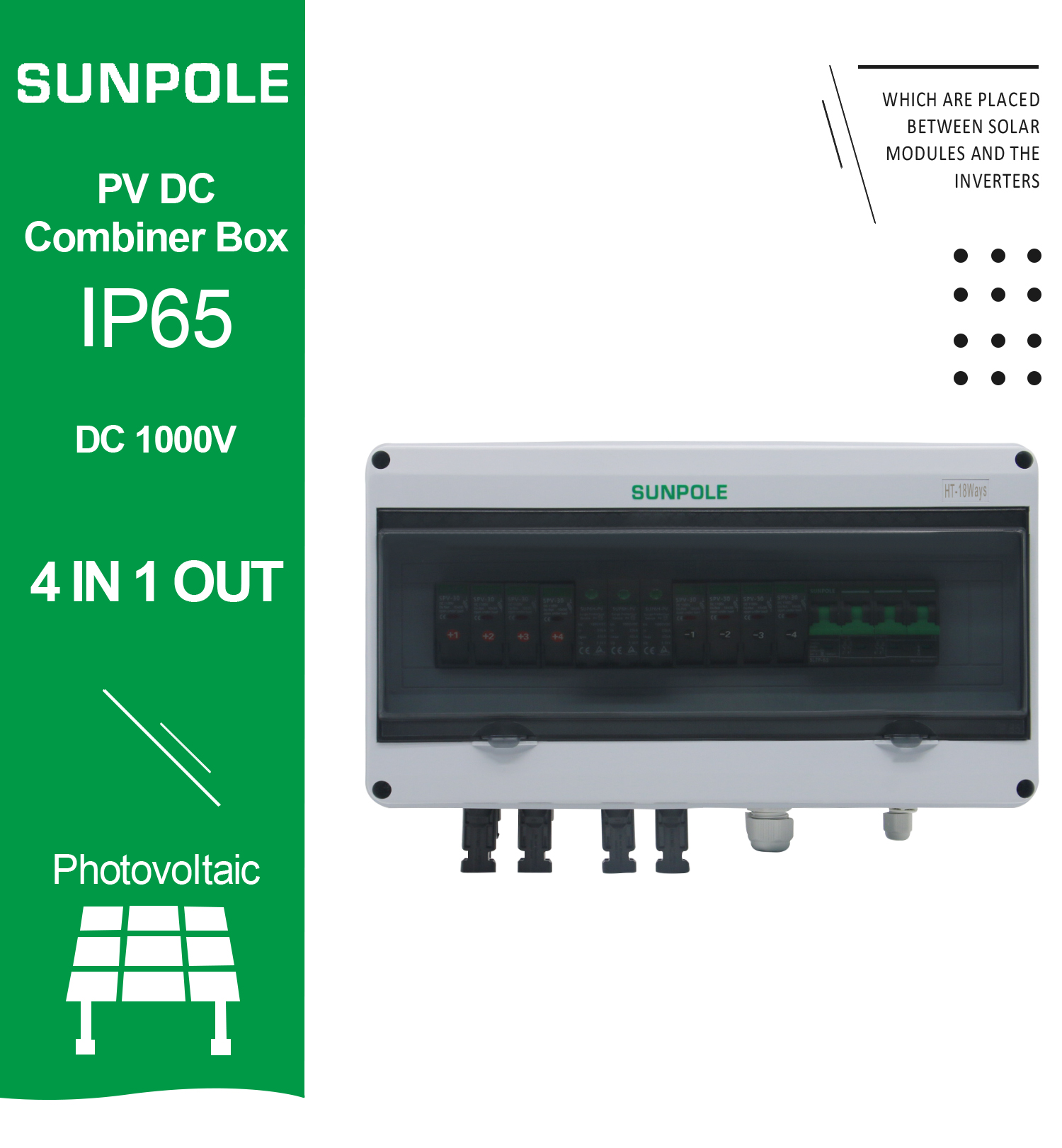 PV Combiner Box 4IN 1OUT 1000VDC